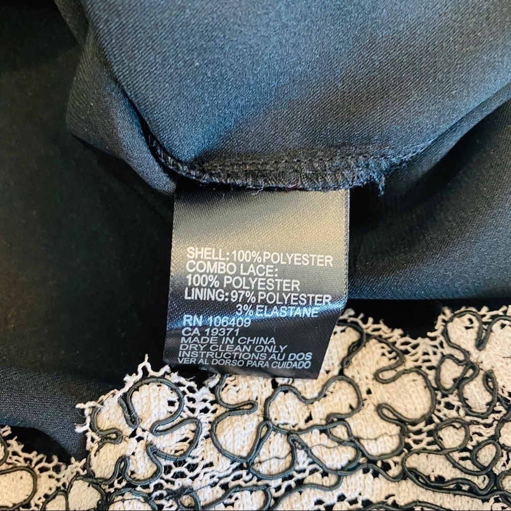 TAHARI Black & Blush Scalloped Edge Lace Sheath Dress Size 6 NEW - Picture 9 of 10